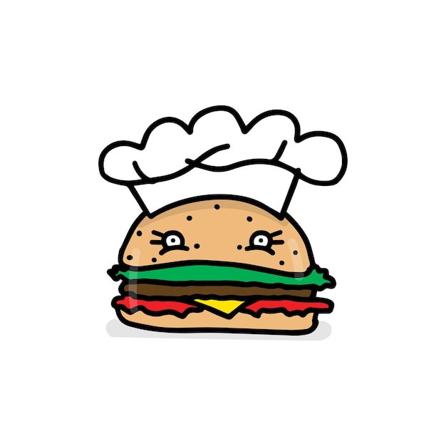 Chef de hamburguesa ilustración vectorial