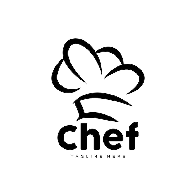 Chef Hat Logo Cocina Vector Hecho a mano Chef Hat Colección Producto Diseño de marca