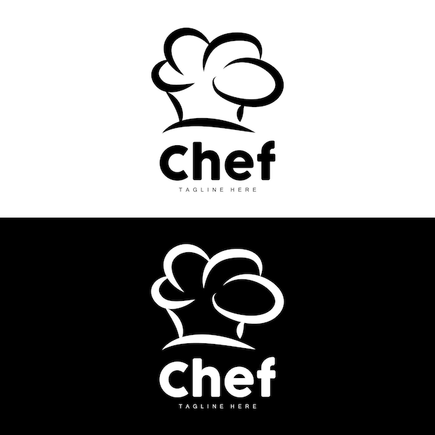 Vector chef hat logo cocina vector hecho a mano chef hat colección producto diseño de marca