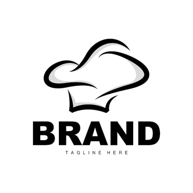 Chef Hat Logo Cocina Vector Hecho a mano Chef Hat Colección Producto Diseño de marca