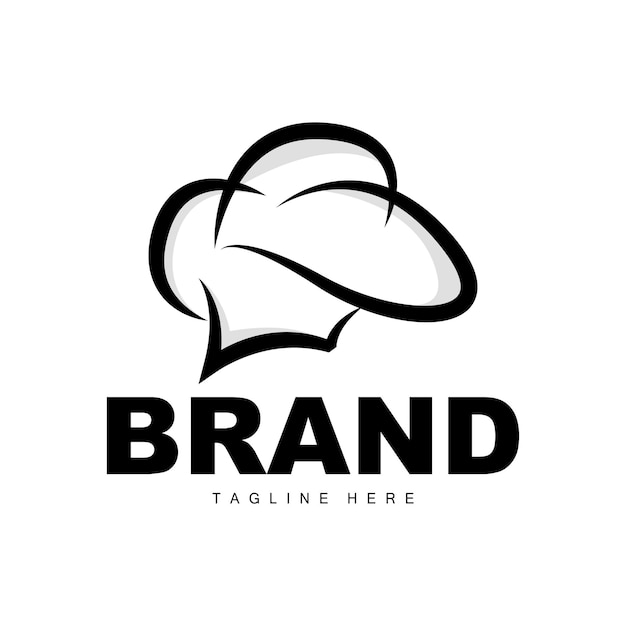 Chef Hat Logo Cocina Vector Hecho a mano Chef Hat Colección Producto Diseño de marca