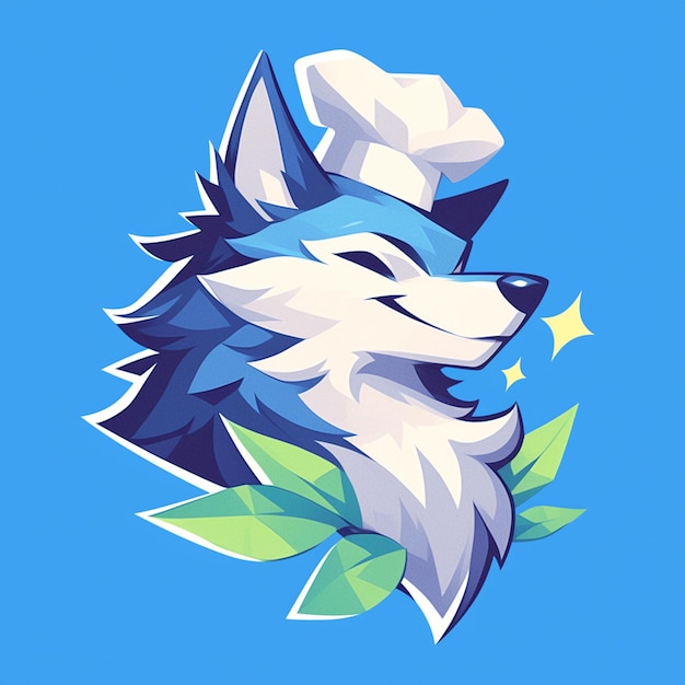 Vector un chef lobo astuto al estilo de las caricaturas