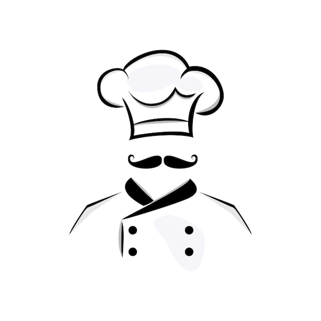 Chef logo diseño vector plantilla restaurante logo silueta chef vector cocina logo
