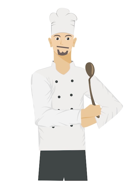 Chef masculino Ilustración plana sencilla