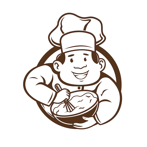 Chef mezcla el personaje del logo de masa