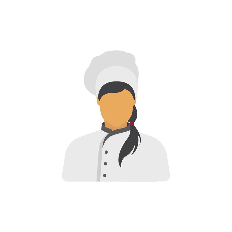 Vector chef mujer vector icono