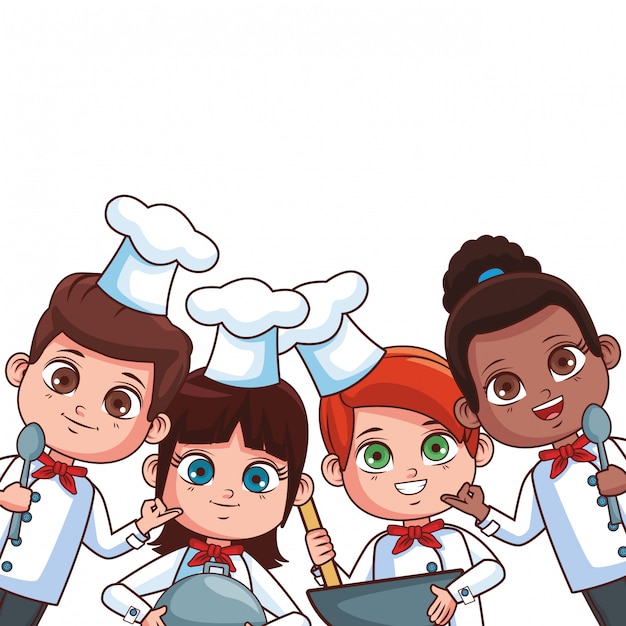 Chef niños dibujos animados