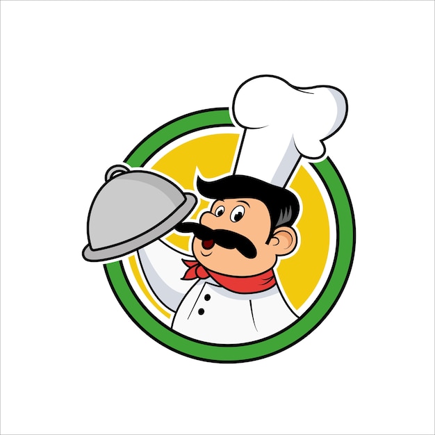 Vector chef restaurant logo template design