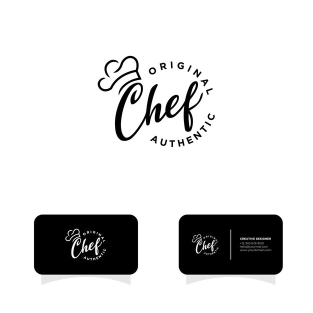 Chef sombrero cocina logo icono vector logo plano icono diseño ilustración