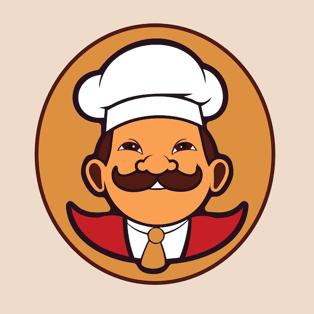 Chef de tío de dibujos animados Un vector alegre de un tío en uniforme