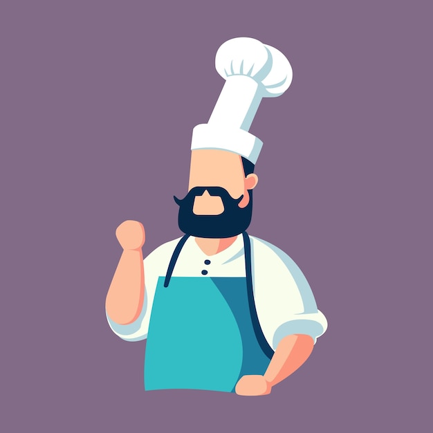 Vector chef waring toque ilustración de pie para el concepto culinario y de ocupación