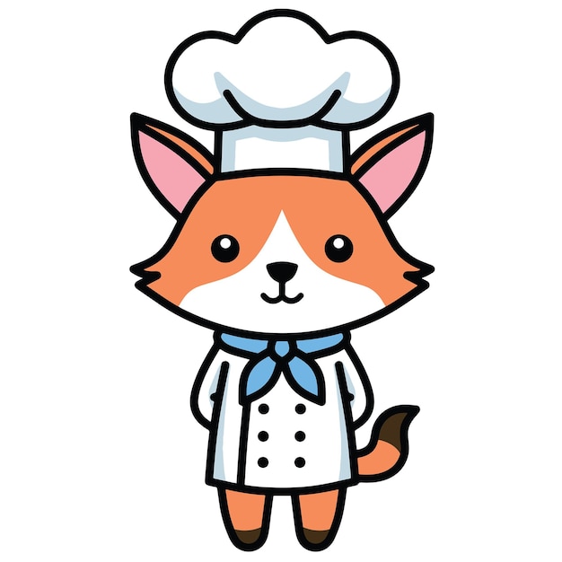 Un chef zorro lindo listo para cocinar algo delicioso
