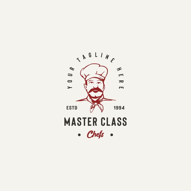 Chefs de clase magistral clásica vintage para diseño de logotipo de restaurante