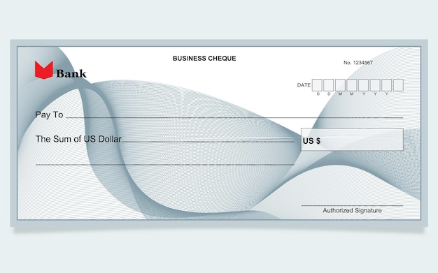 Vector cheque bancario diseño usd guilloche antecedentes