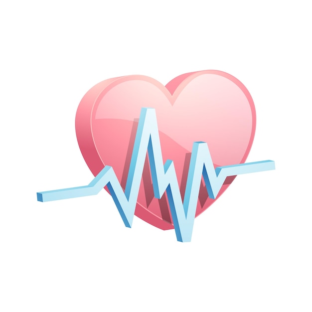 Vector chequeo cardíaco ilustración vectorial 3d