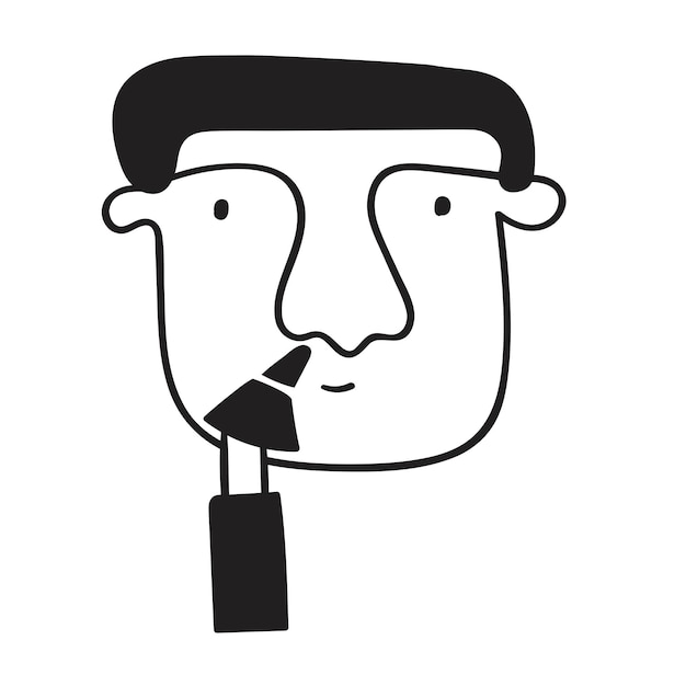 Chequeo de nariz. Icono de contorno vectorial sobre fondo blanco.