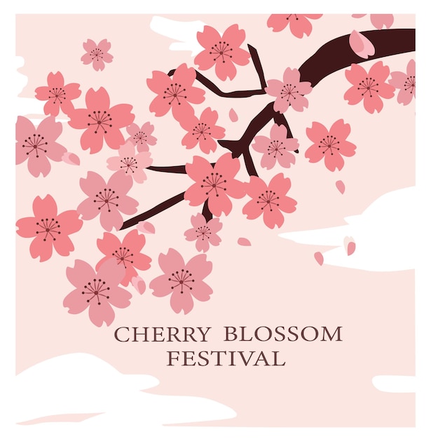 Cherry Blossom Festival Vector Illustration Set02