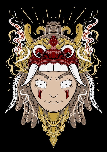 Chibi barong ilustración diseño de arte vectorial clothingxDxAstreetwear diseño de arte