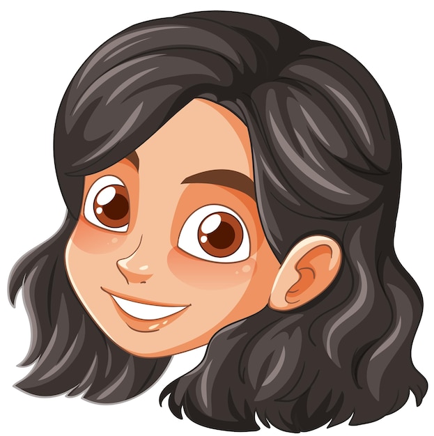 Chica alegre con pelo exuberante