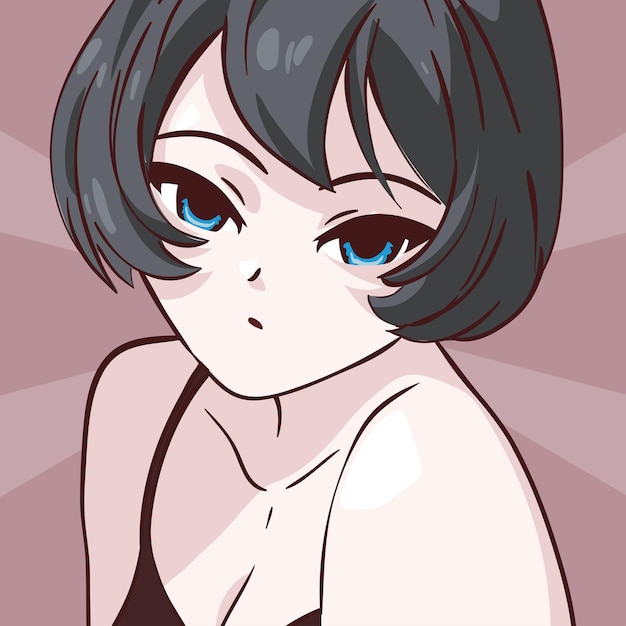 Chica anime con ojos azules