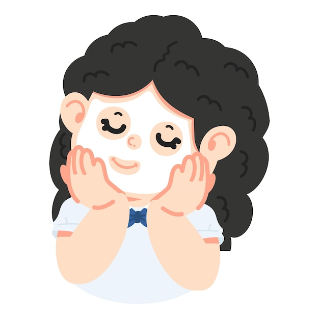 chica aplicando una máscara facial en su cara