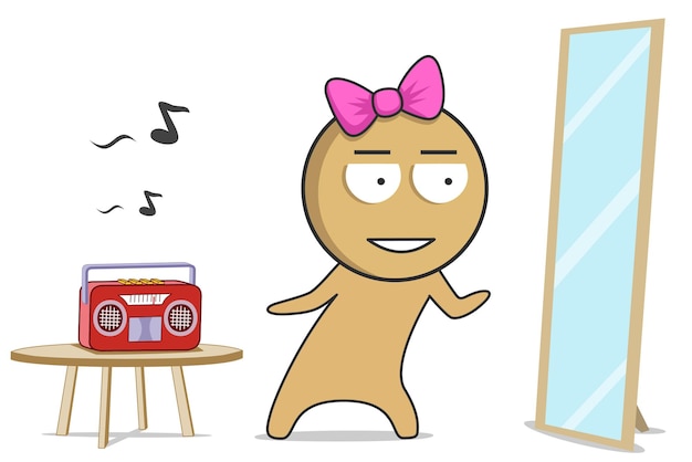 Chica bailando con musica