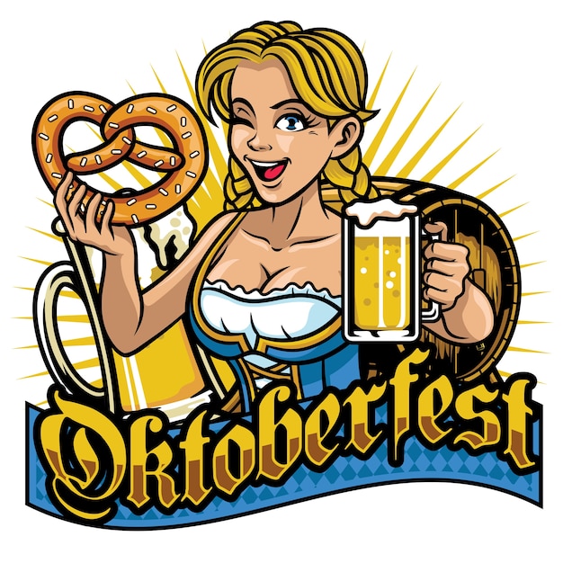 Chica bávara sexy celebrando el oktoberfest