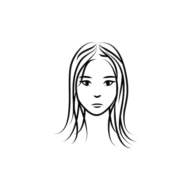 Vector chica de belleza joven con diseño de logotipo de masaje de spa de peluquería rosa