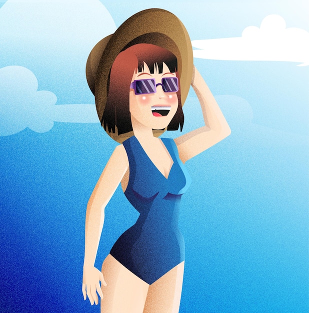 Vector chica en bikini