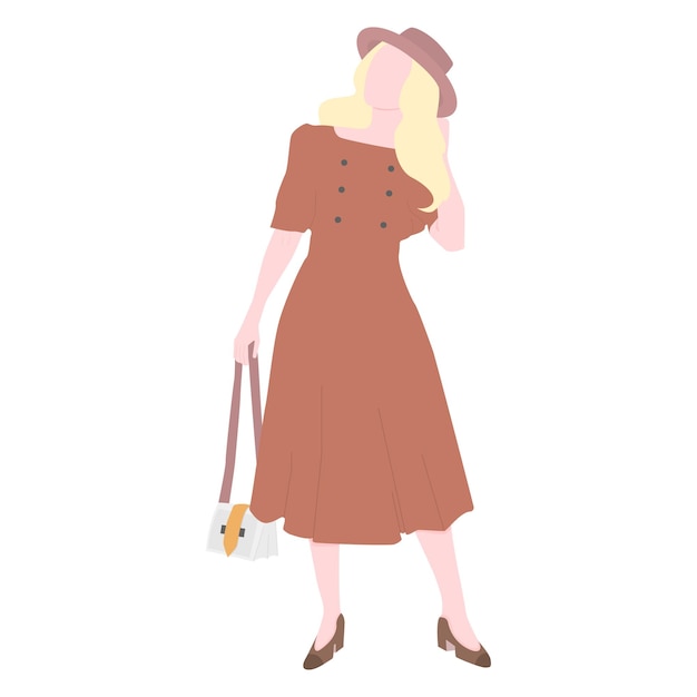 Chica en boho clothesVector ilustración