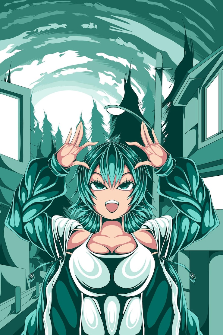 Vector chica de campo posando feliz al amanecer ilustración