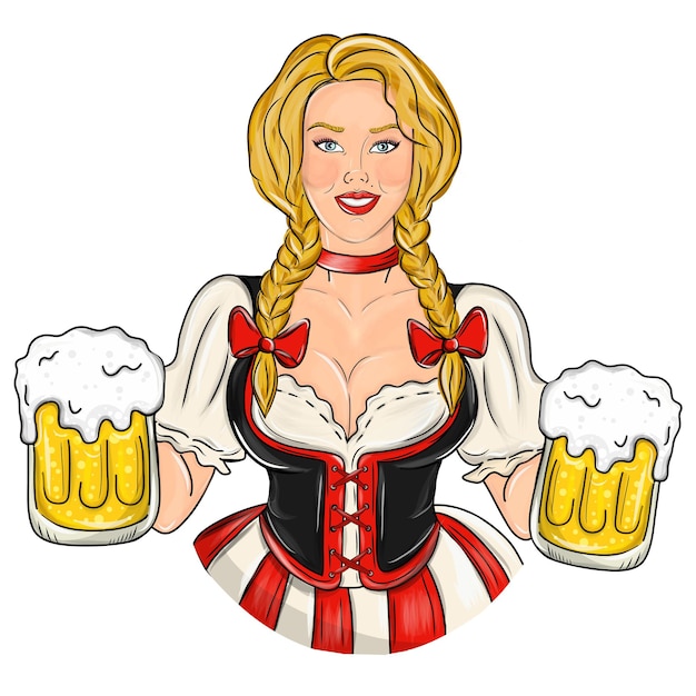 Chica con cerveza. mujer sexy con cerveza, oktoberfest.