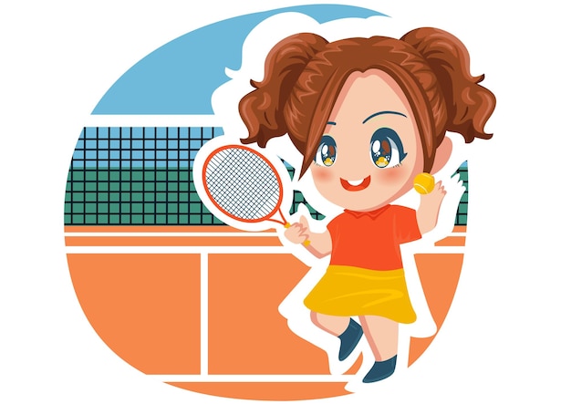 Vector la chica chibi del bádminton