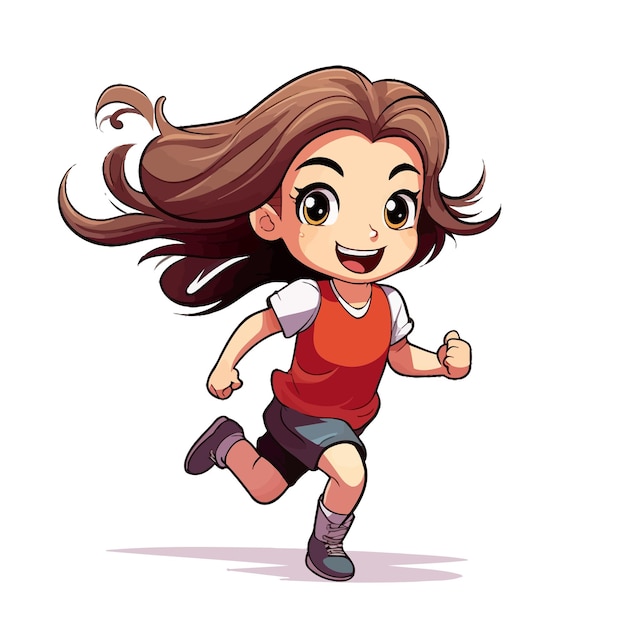 chica cómica corriendo