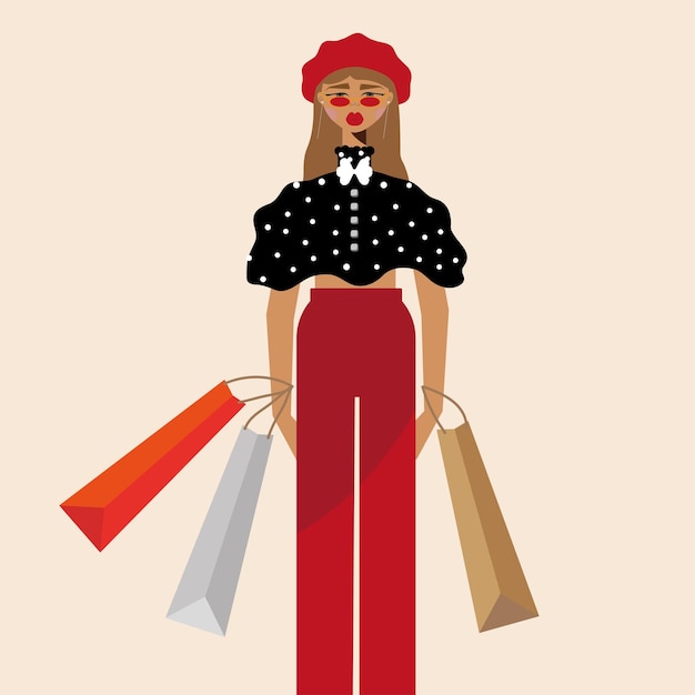 La chica de las compras.