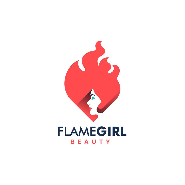 Chica de corazón con diseño de vectores de ilustración de llama