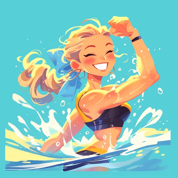 Una chica de Corpus Christi va a la gimnasia acuática al estilo de las caricaturas