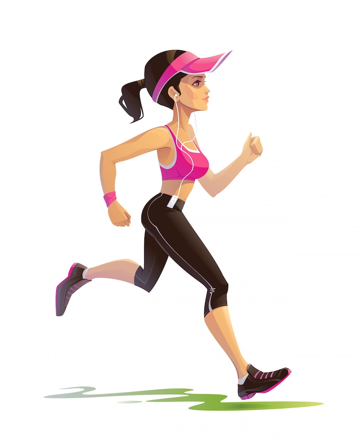 Vector chica corriendo