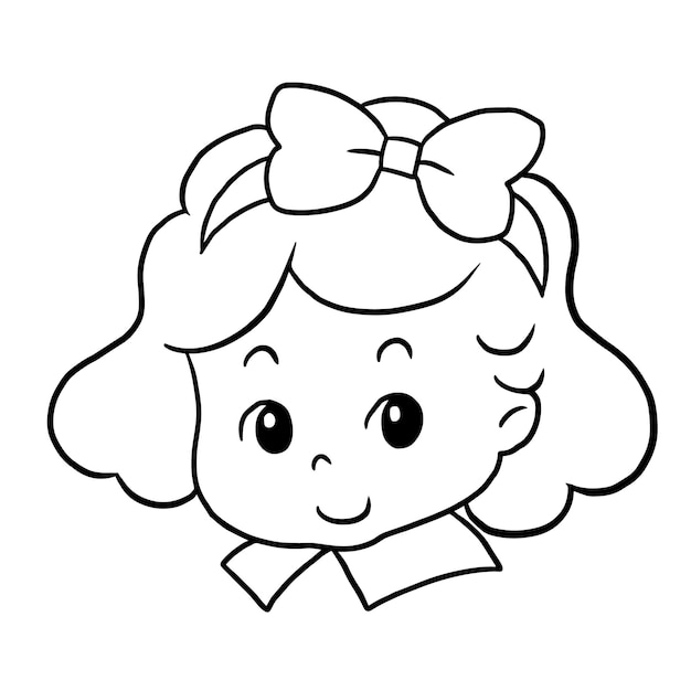 Chica dibujos animados garabato kawaii anime para colorear página lindo dibujo clipart personaje chibi manga