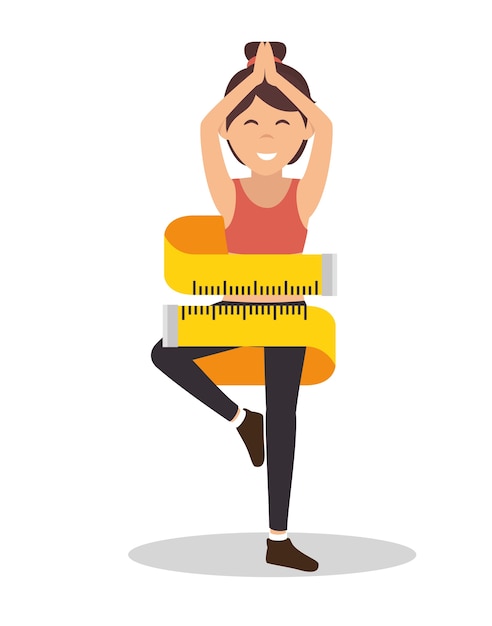 chica de dibujos animados medir perder peso