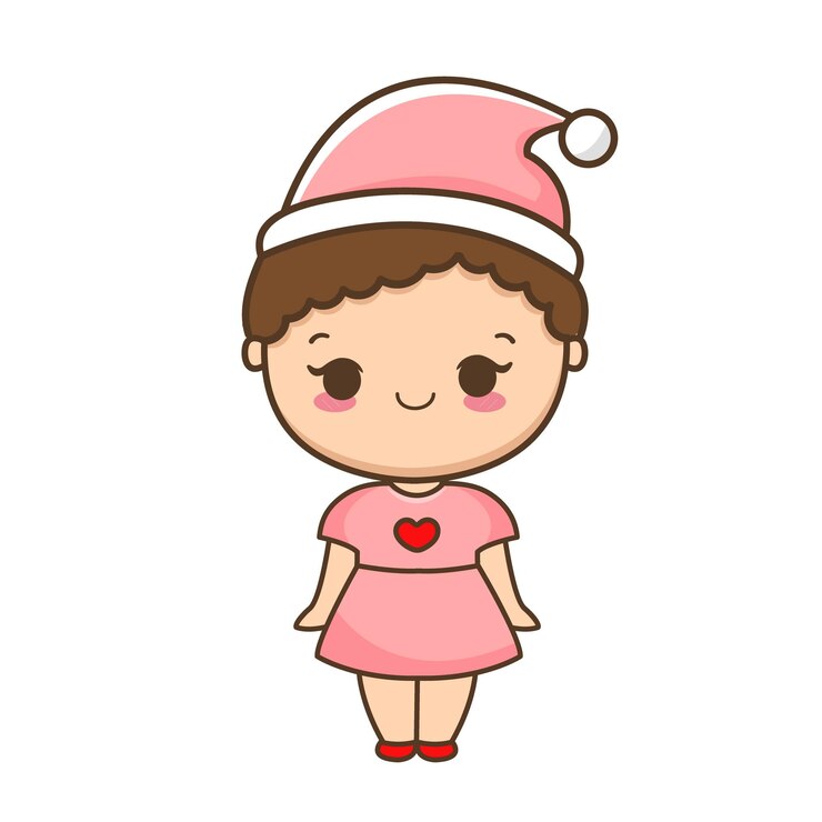 Vector una chica de dibujos animados de navidad la sra. claus vector
