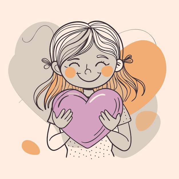 una chica de dibujos animados sosteniendo un corazón que dice cita una cita