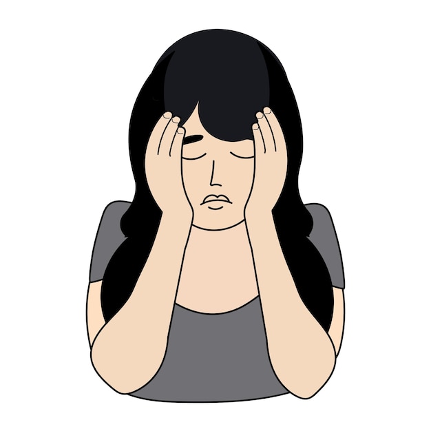 Chica con dolor de cabeza