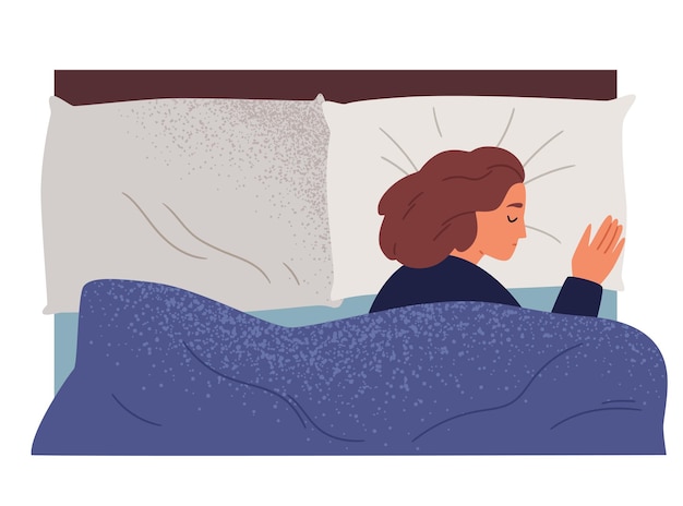 La chica duerme sola el concepto de la soledad persona infeliz molesta en casa