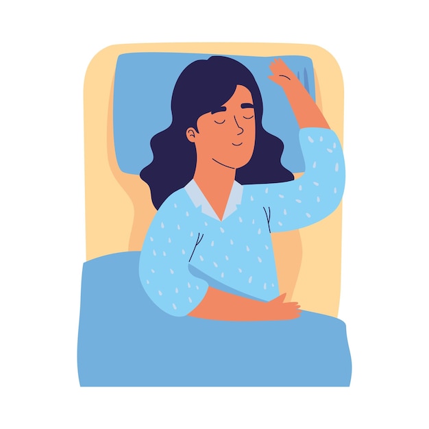chica durmiendo en la cama personaje