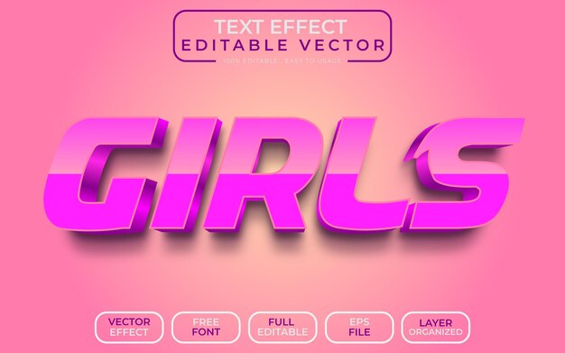 Chica de efecto de texto 3D
