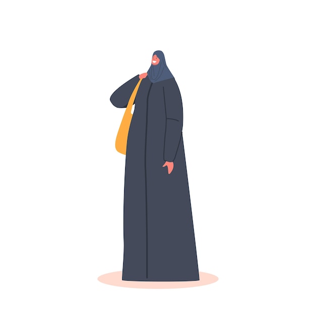 Chica de los Emiratos Árabes Unidos mujer árabe musulmana usar vestido tradicional aislado sobre fondo blanco personaje femenino árabe