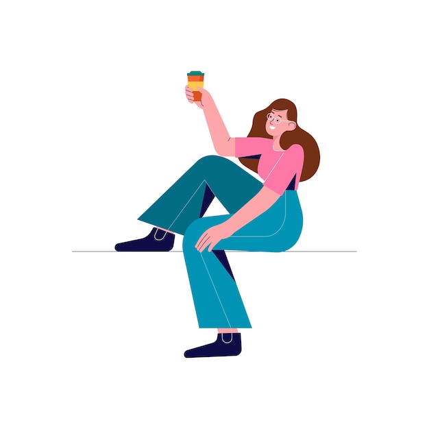 Chica escalofriante icono plano