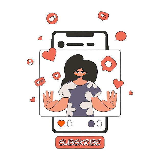 La chica está molesta por la falta de "me gusta" y comentarios Dependencia de las redes sociales