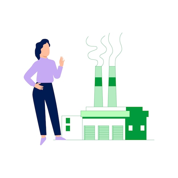 Una chica está señalando a la industria
